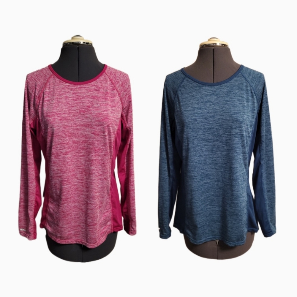 Pink & Teal Danskin Now Long Sleeve Tops Size L/G (12-14)